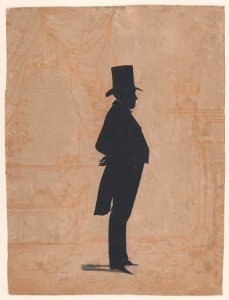 Silhouette of an unknown man in a top hat and tails Met DP887324