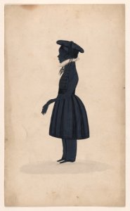 Silhouette of an unknown young boy, full length to the left Met DP887364