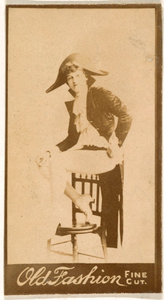 Seated actress wearing military-inspired costume, from the Actresses series (N664) promoting Old Fashion Fine Cut Tobacco MET DPB869673