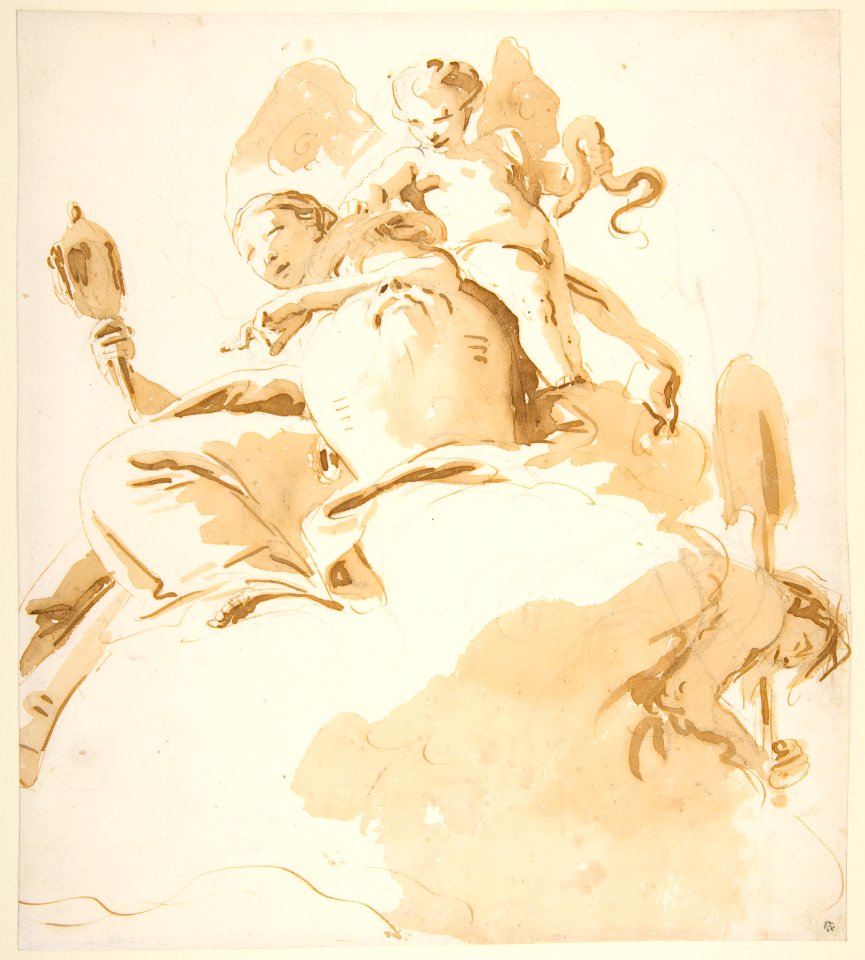 Seated Woman with a Winged Putto MET DP811962