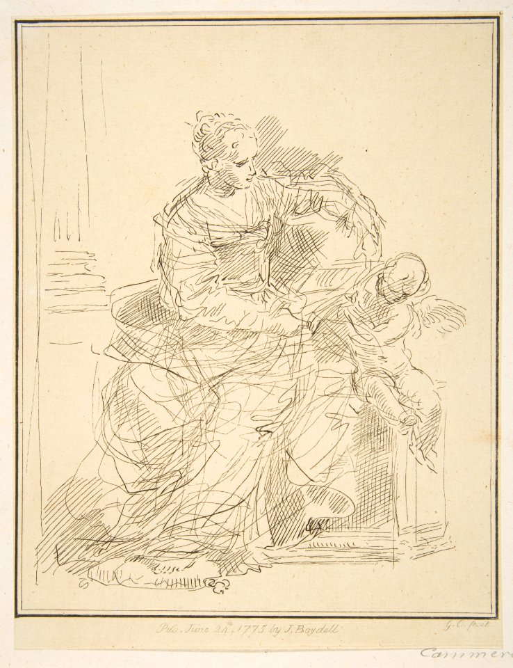 Seated woman with a putto MET DP815223