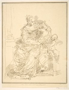 Seated woman with a putto MET DP815223