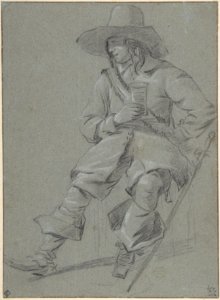 Seated Cavalier with Glass MET DP800483