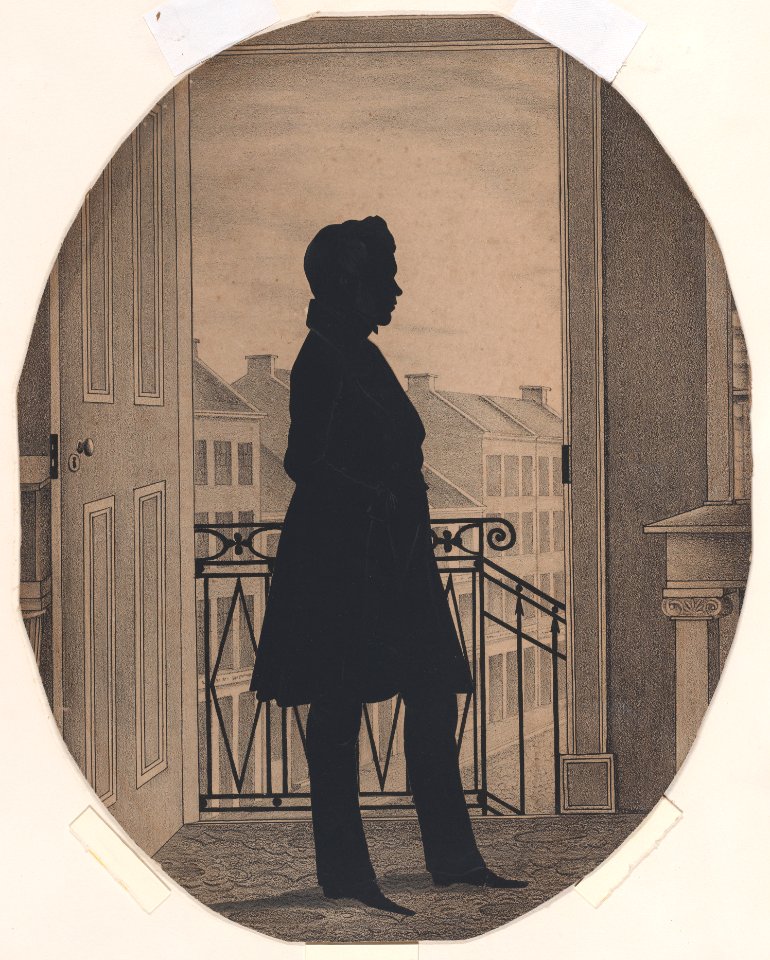 Silhouette of a Young Man Before an Open Window, Facing Right Met DP887319