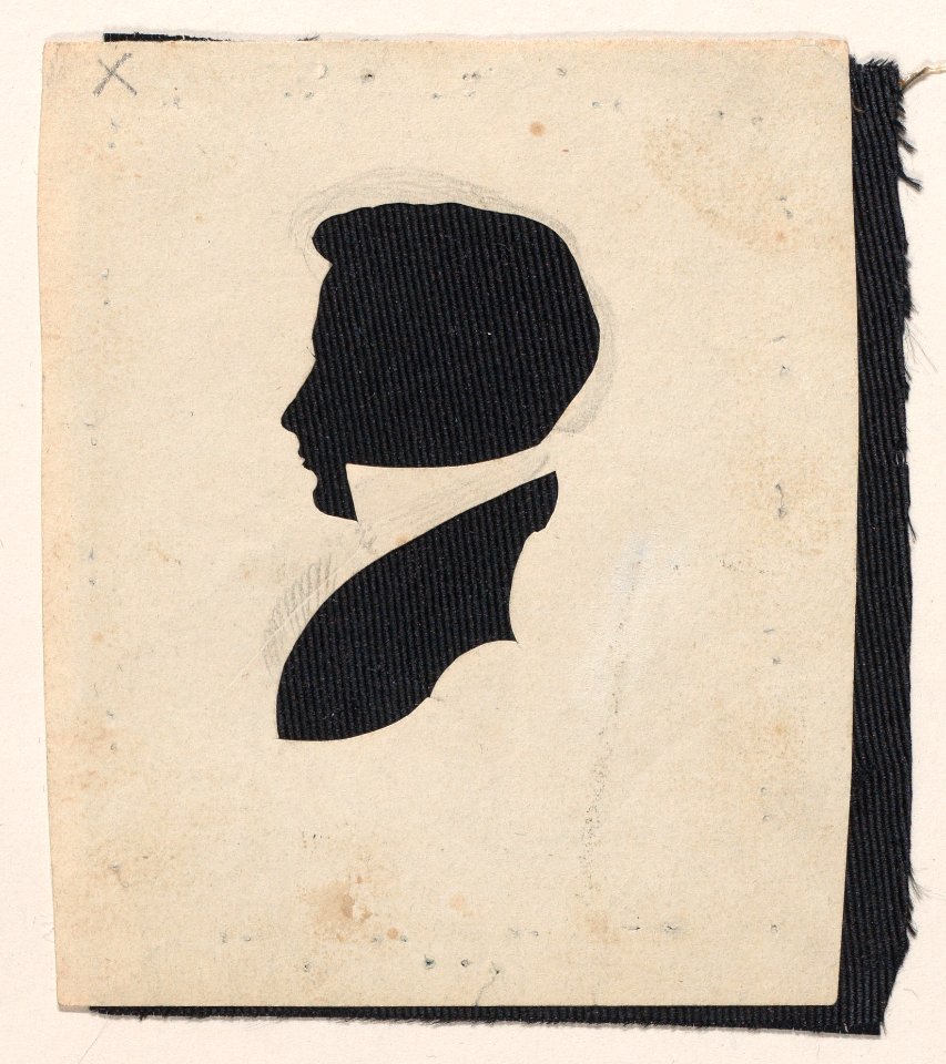 Silhouette of Giles H. Case, to left Met DP887387