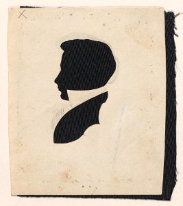 Silhouette of Giles H. Case, to left Met DP887387. Free illustration for personal and commercial use.