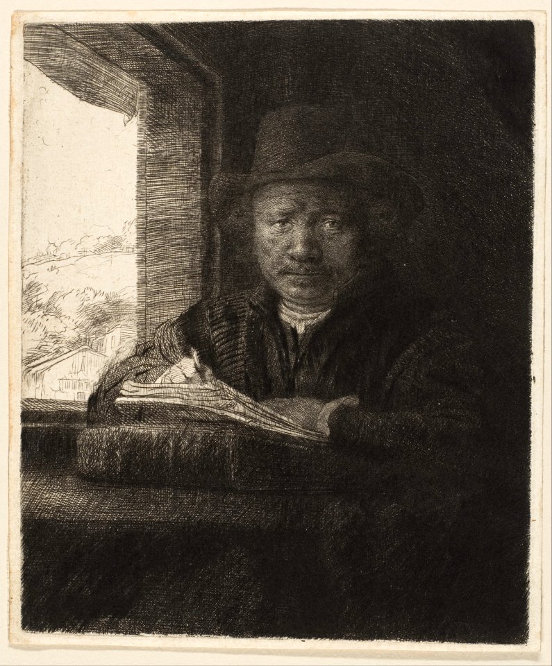 Self-Portrait Drawing at a Window MET DP135654