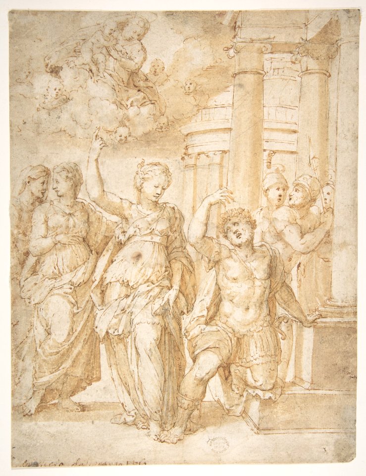 Sibyl Announcing the Birth of Christ to the Emperor Augustus MET DP810916