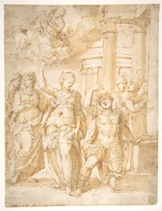 Sibyl Announcing the Birth of Christ to the Emperor Augustus MET DP810916