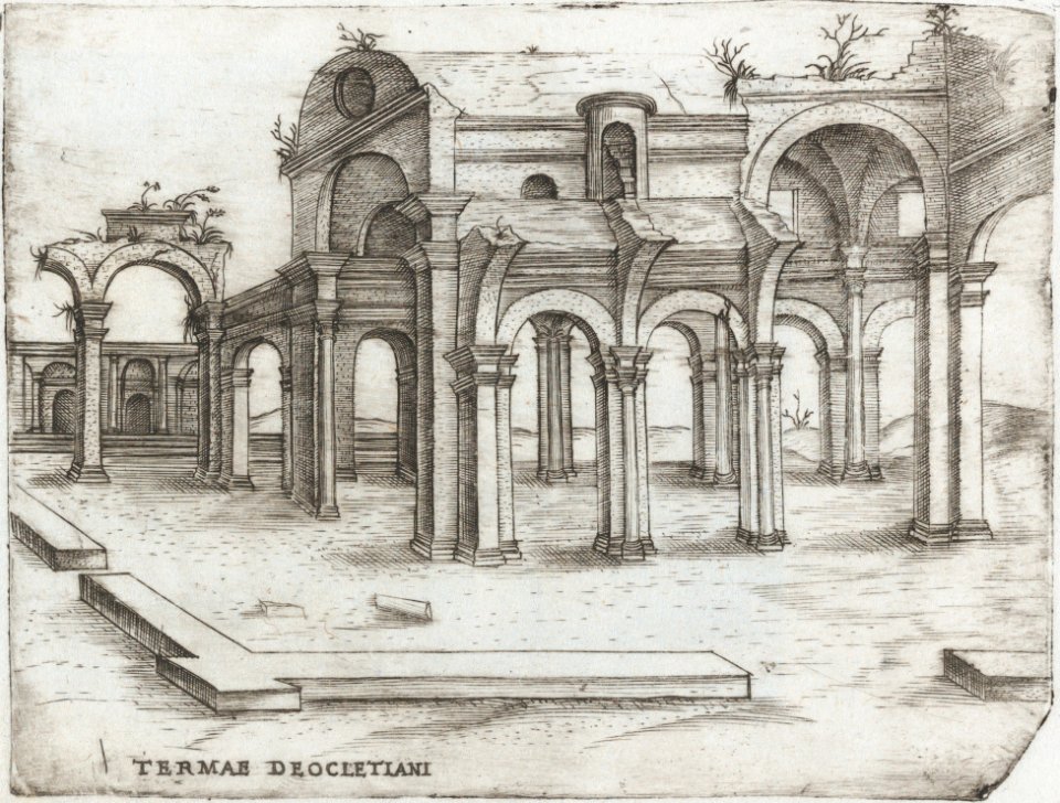 Sepulchrum Adriani, from a Series of Prints depicting (reconstructed) Buildings from Roman Antiquity MET DP874985