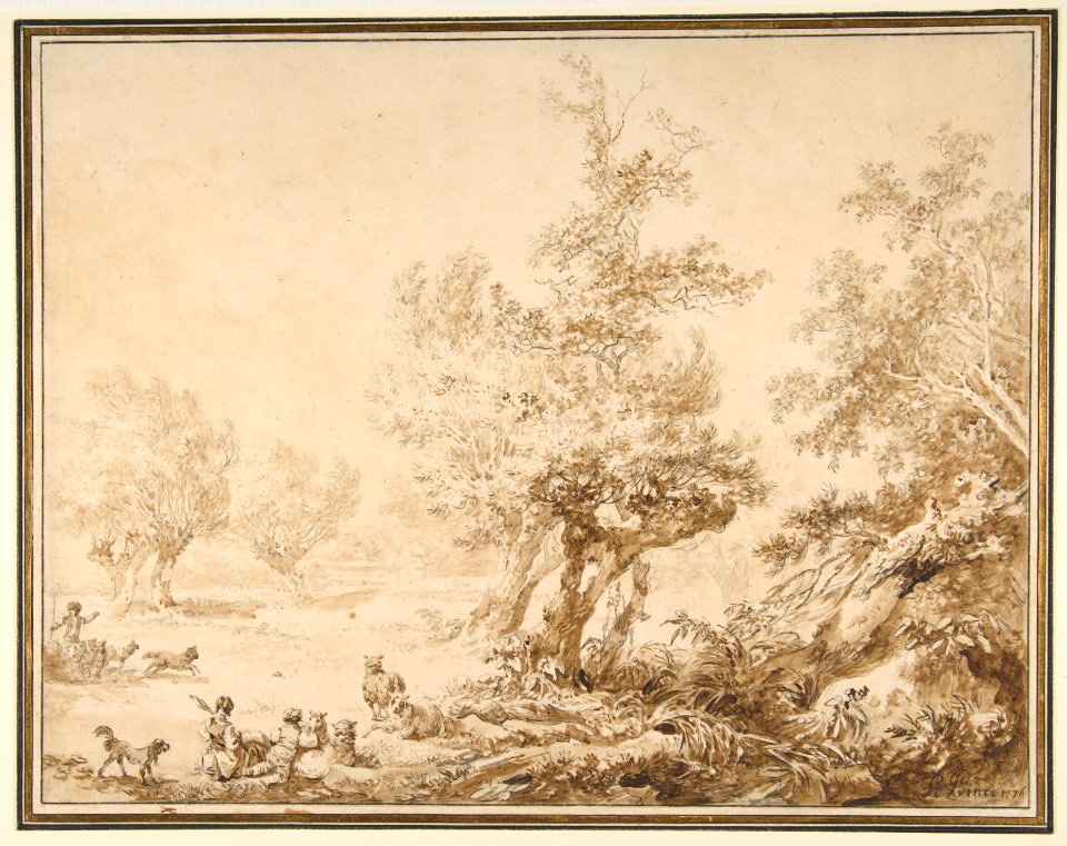 Shepherd with His Flock in a Clearing MET DP811594