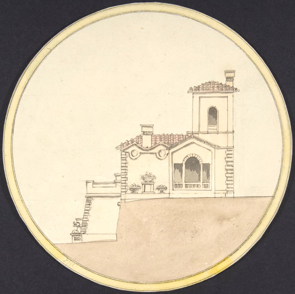 Side Elevation of an Italian Villa Style House MET DP806373
