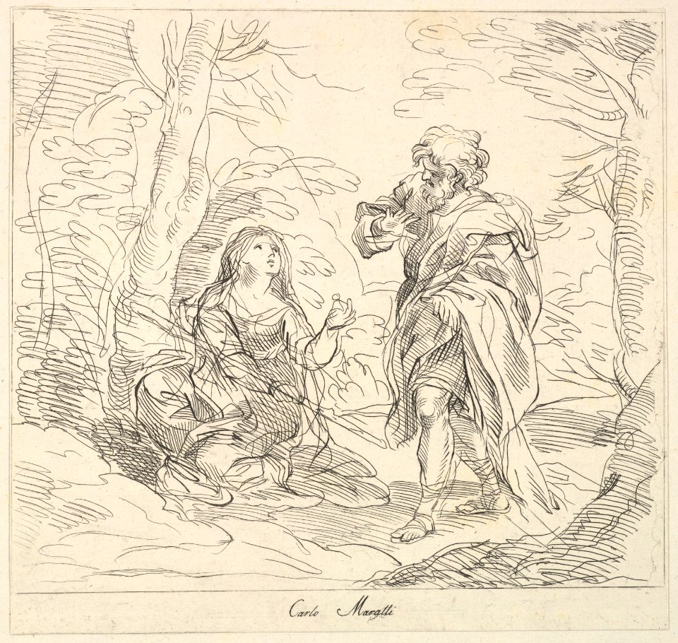 Seated woman and Bearded Man in a Landscape MET DP822629