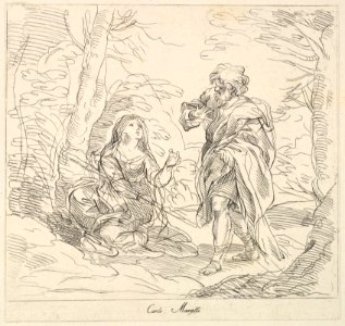 Seated woman and Bearded Man in a Landscape MET DP822629