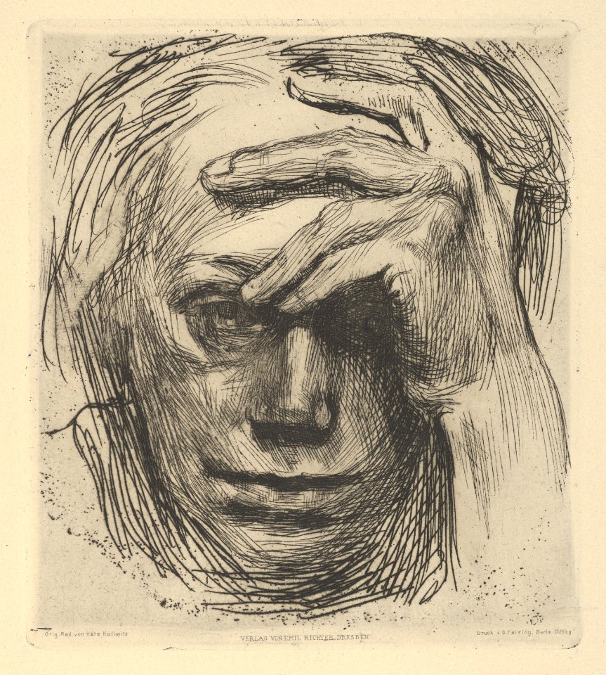 Self-Portrait with Hand on the Forehead (Selbstbildnis mit der Hand an der Stirn) MET DP844984