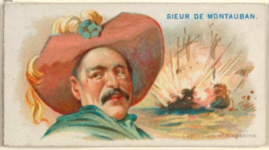 Sieur de Montauban, Explosion of Magazine, from the Pirates of the Spanish Main series (N19) for Allen & Ginter Cigarettes MET DP835005