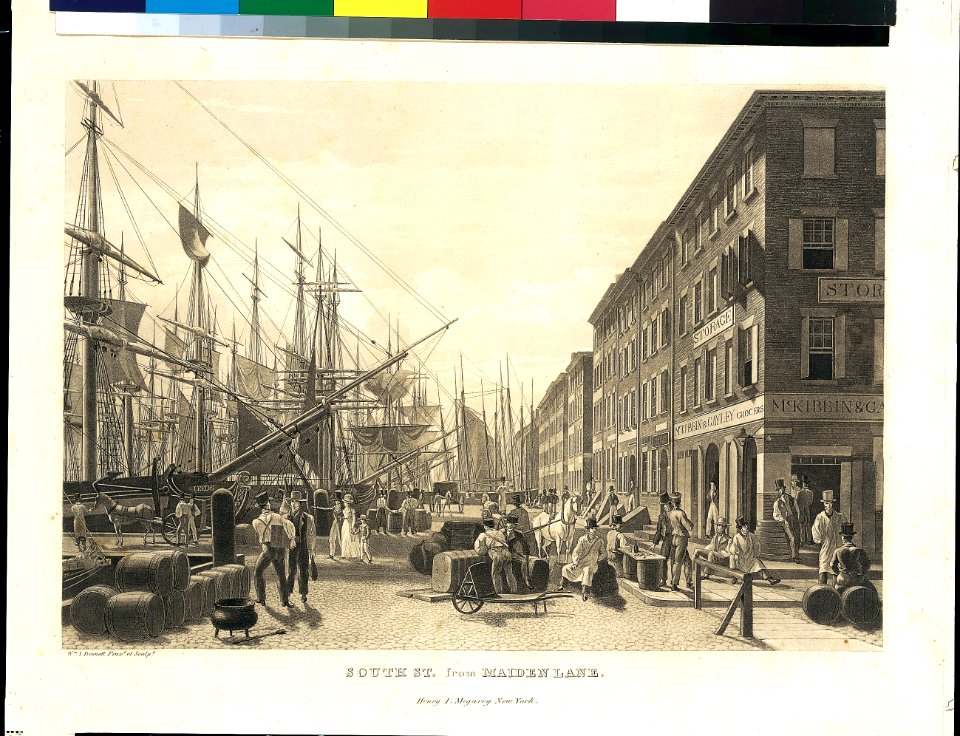 South Street from Maiden Lane, New York, in 1828 MET 49G 112R2