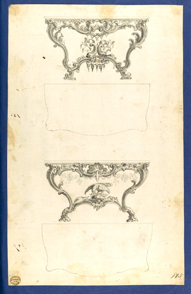 Sideboard Tables, in Chippendale Drawings, Vol. I MET DP104174