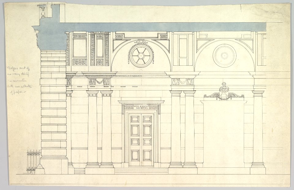 Somerset House, London- Interior Section with Paired Columns and Arched Ceiling MET DP821153