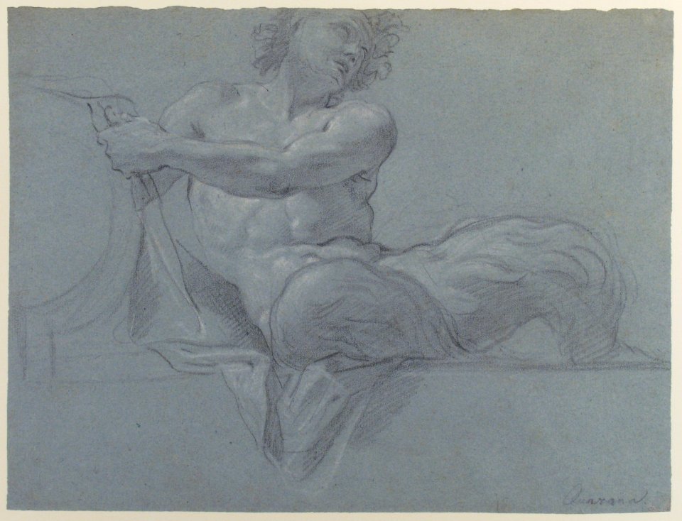 Satyr Reclining on a Ledge, Facing Right (recto); Satyr Reclining on a Ledge, Facing Left (verso) MET 1985.158.1 RECTO
