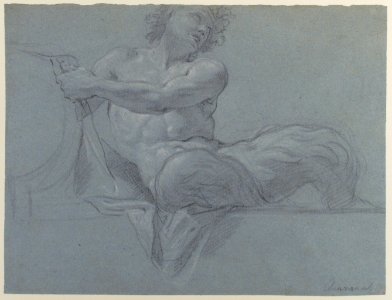 Satyr Reclining on a Ledge, Facing Right (recto); Satyr Reclining on a Ledge, Facing Left (verso) MET 1985.158.1 RECTO
