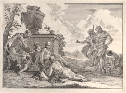 Satyr with Club and Seven Figures, from "Bacchanals and Histories" Met DP885668
