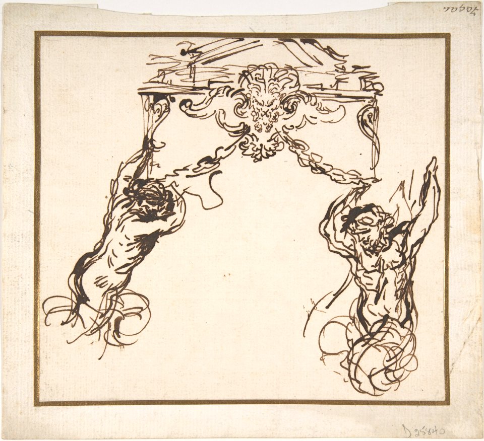 Satyrs Supporting an Ornamental Motif MET DP809206