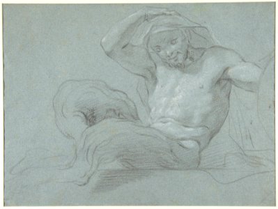 Satyr Reclining on a Ledge, Facing Right (recto); Satyr Reclining on a Ledge, Facing Left (verso) MET DP810086
