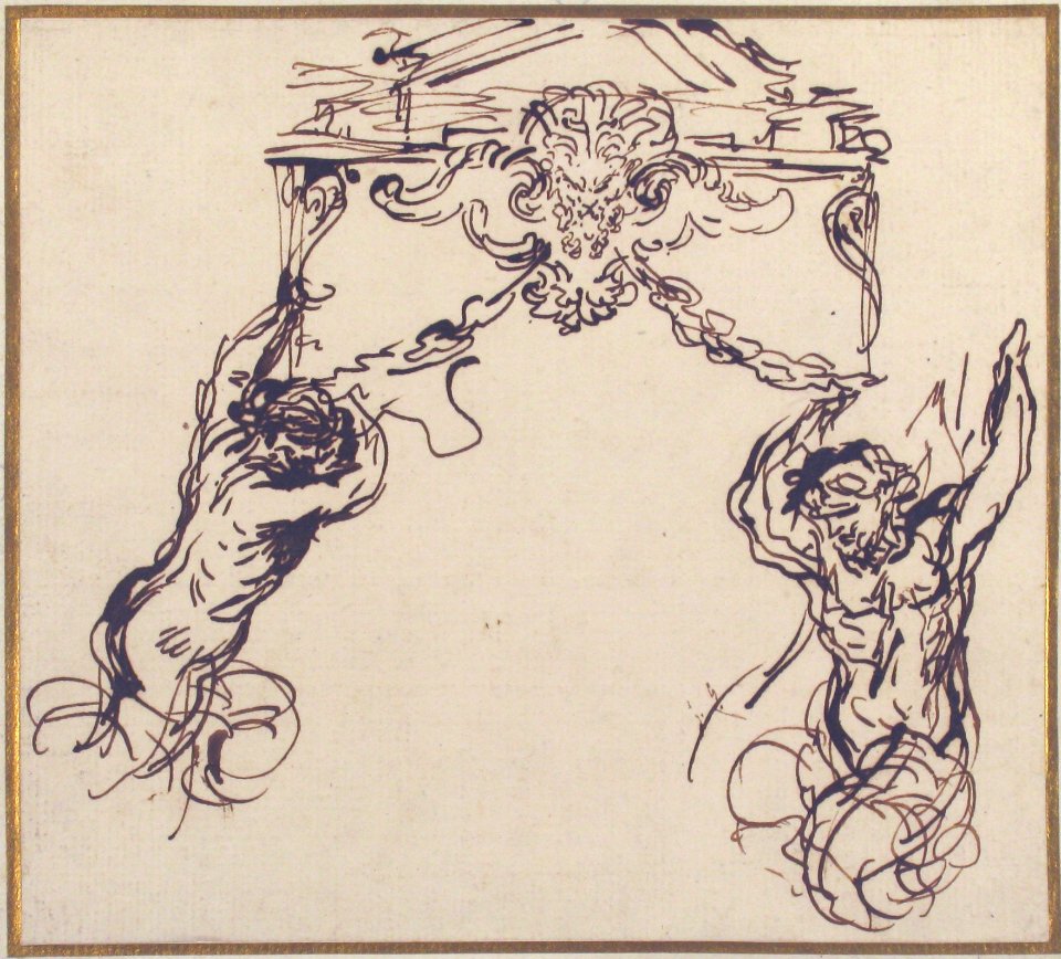 Satyrs Supporting an Ornamental Motif MET 62.119.2