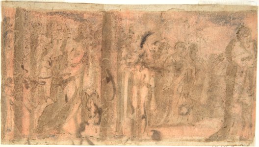 Study of a Scene of Martyrdom (recto); Study of Three Figures (verso) MET DP802056