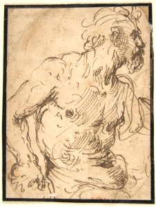 Study of a Seated Nude, Bearded Man in Half-Length MET DP800233