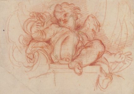 Study of a Putto Seated on a Corbel in a Shell Niche MET 2008.334.1 RECTO