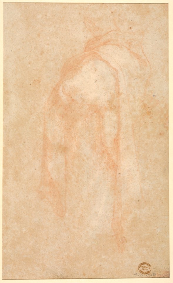 Study of a Headless Draped Figure with Arms Crossed; verso- Figure of a Man in a Voluminous robe, Seen from Behind MET DP833818