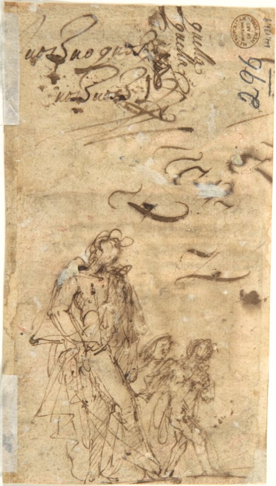 Study of a Scene of Martyrdom (recto); Study of Three Figures (verso) MET DP802057
