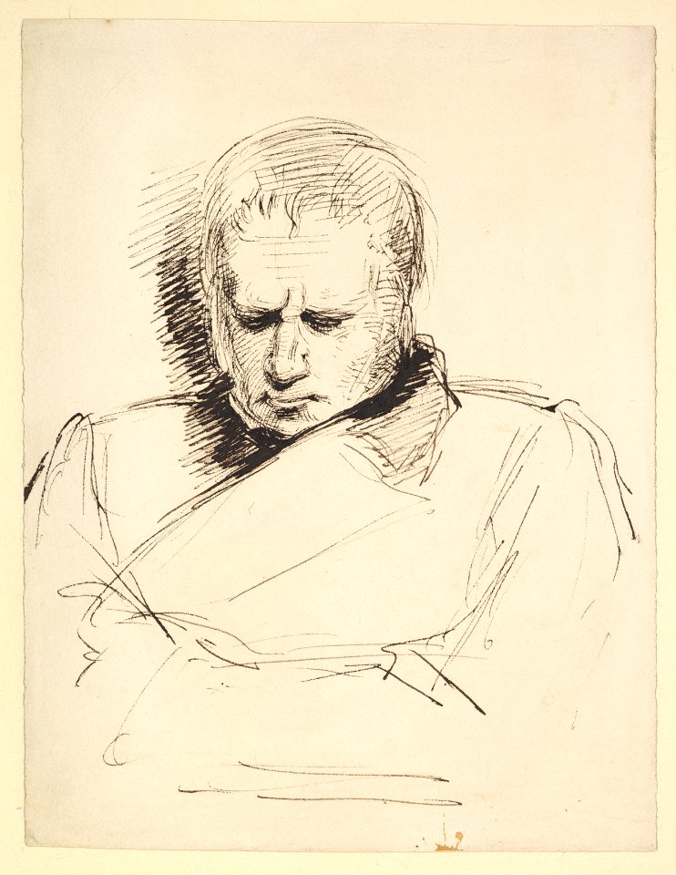 Study of a Man Gazing Down MET DP829456