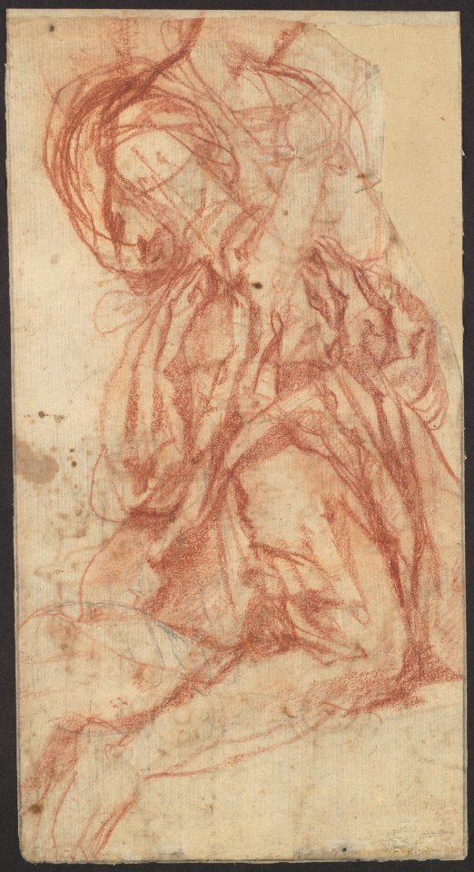 Study of a Kneeling Figure (recto); Design for a Festival Chariot (verso). MET DP115159