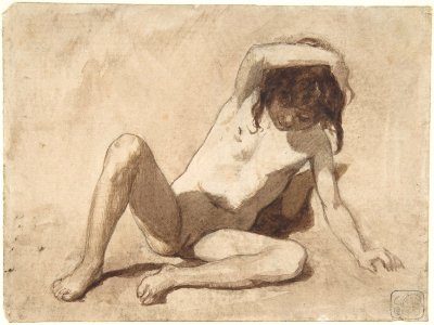 Study of a Nude Young Girl MET DP804362. Free illustration for personal and commercial use.