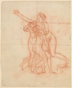 Study for the Wife and Daughters of Brutus (recto); Study of a Male Nude (verso) MET DP210694