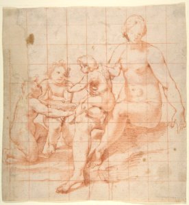 Study for a Virgin and Child with Two Angels (recto); Two Studies of Hands (verso) MET DP811184