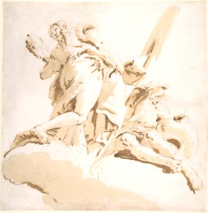 Standing Figure of Prudence and a Seated River God MET DP801595