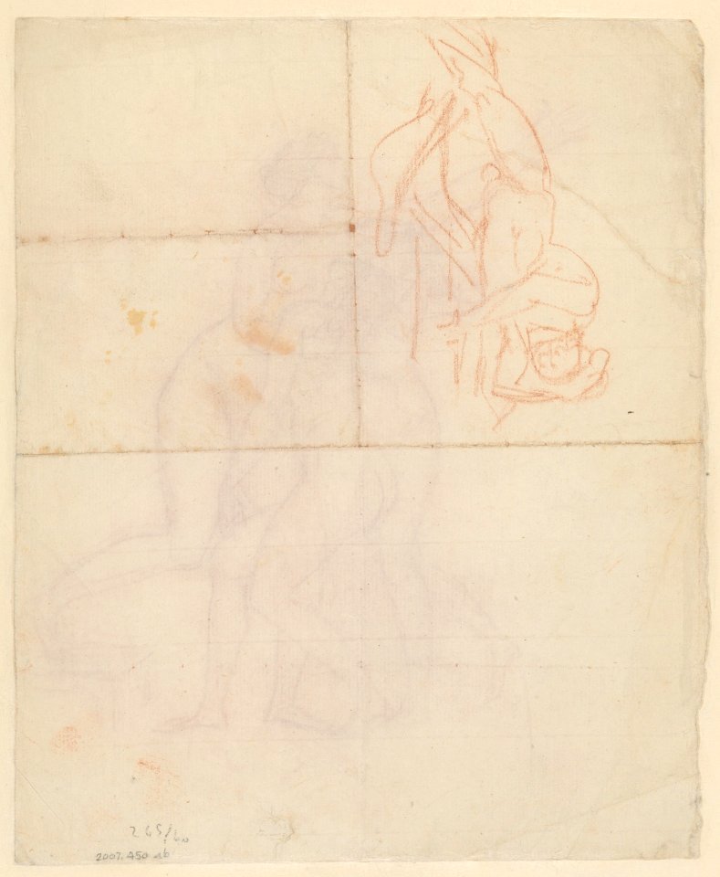 Study for the Wife and Daughters of Brutus (recto); Study of a Male Nude (verso) MET DP210697