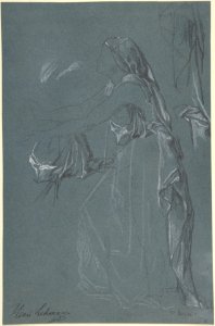 Study for the figure of Sarah in the now-lost painting,Tobias Brings His Bride Sarah to the House of His Father, Tobit, MET DP807354