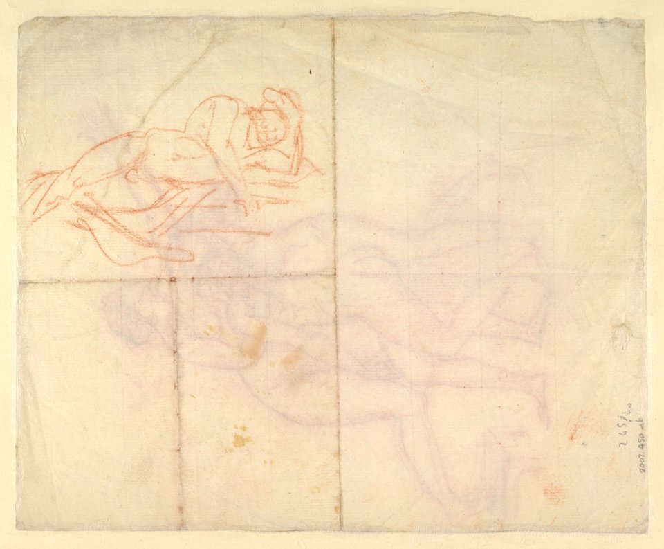 Study for the Wife and Daughters of Brutus (recto); Study of a Male Nude (verso) MET DP818904