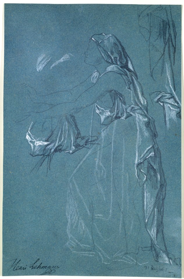 Study for the figure of Sarah in the now-lost painting,Tobias Brings His Bride Sarah to the House of His Father, Tobit, MET DT6461