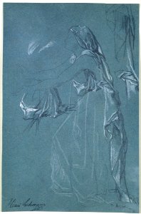 Study for the figure of Sarah in the now-lost painting,Tobias Brings His Bride Sarah to the House of His Father, Tobit, MET DT6461