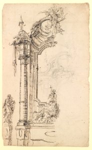 Study for an Altar with a Figure on a Raised Socle at Left; verso- Study for an Altar with a Figure of an Angel or Saint MET DP229512