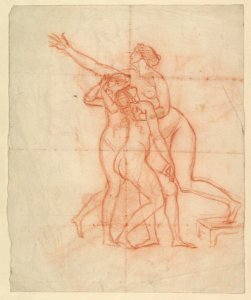 Study for the Wife and Daughters of Brutus (recto); Study of a Male Nude (verso) MET DP818902