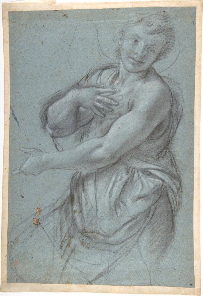 Study for an Angel (recto); Study of a Cushion (verso) MET DP808287