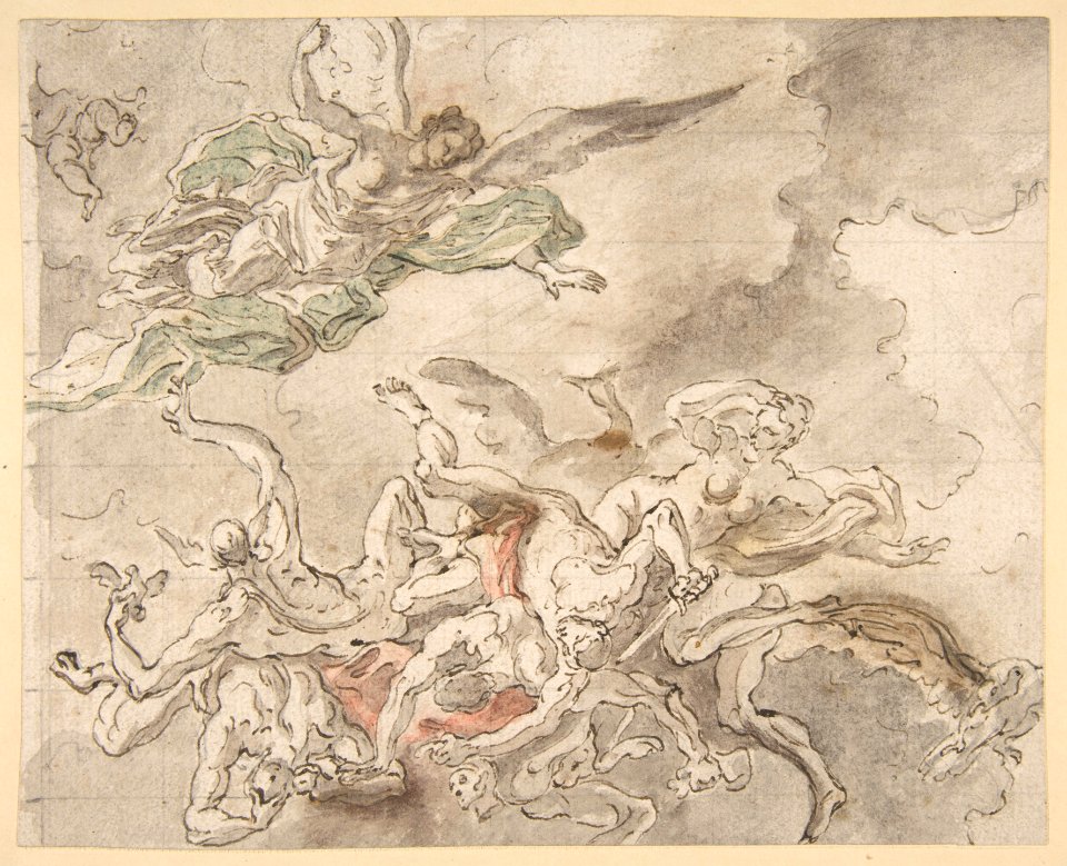 Study for the Fall of Simon Maqus, S. Paolo Maggiare, Naples, 1690 MET DP811772