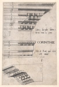 Speculum Romanae Magnificentiae- Corinthian entablature from Santa Bibiana, Rome MET DP870175